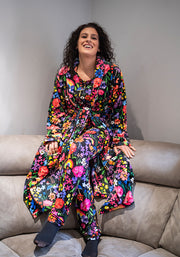 Garden Rainbow Print Fleece Dressing Gown