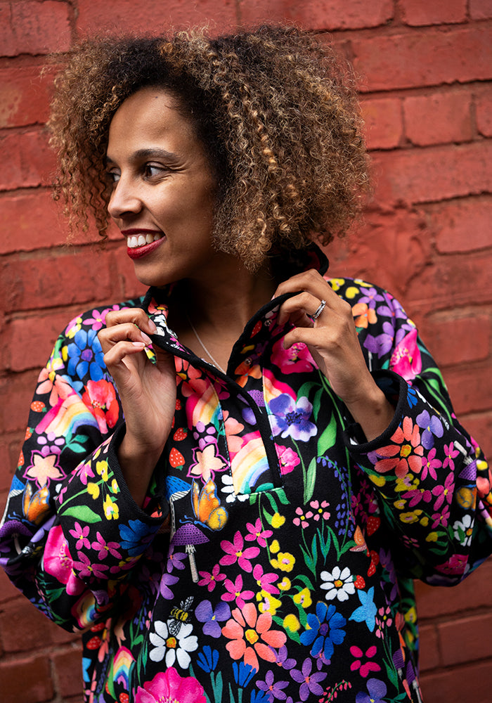 Fifth angle of Garden Rainbow Print Fleece Top