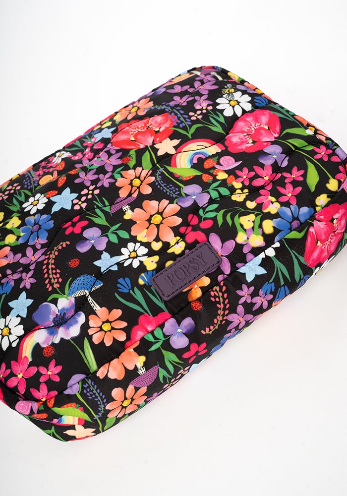 Fifth angle of Garden Rainbow Print Makeup Bag