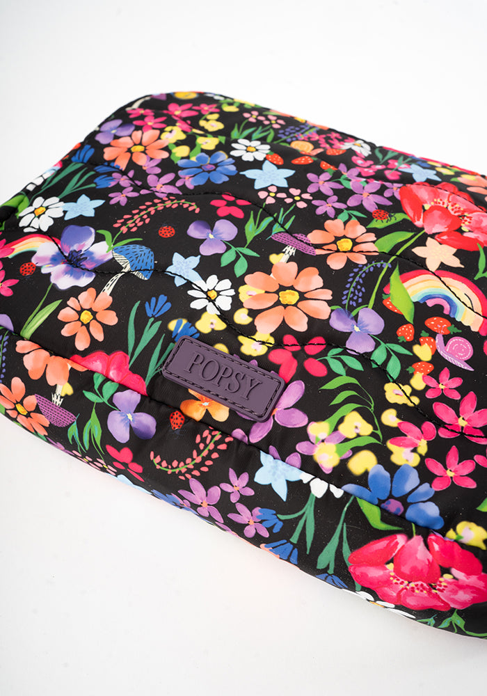 Fourth angle of Garden Rainbow Print Makeup Bag