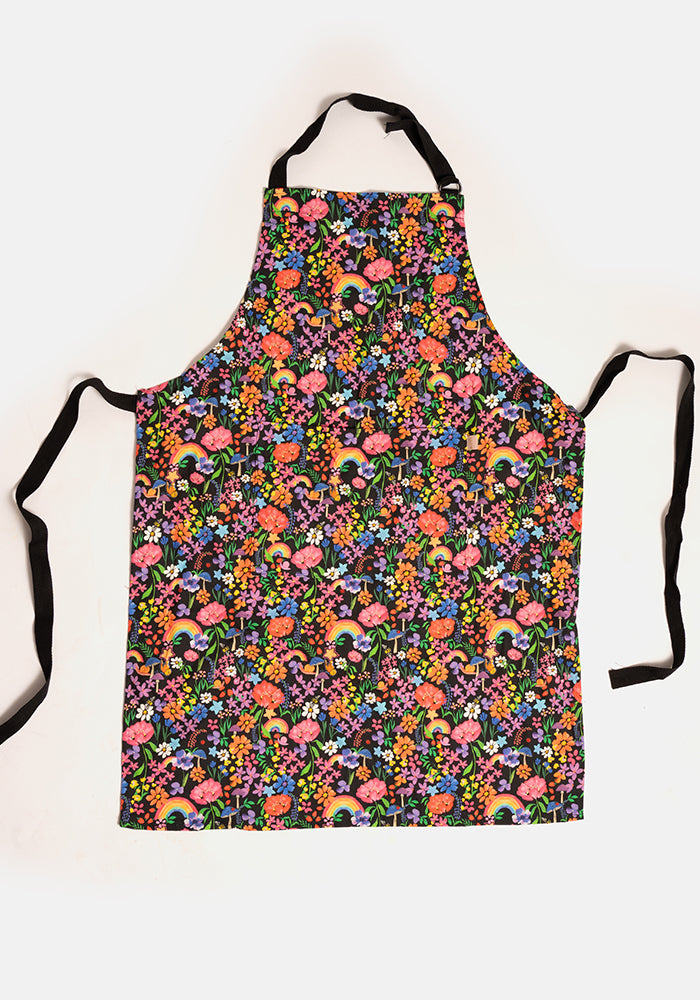 Third angle of Garden Rainbow Print Popsy Apron