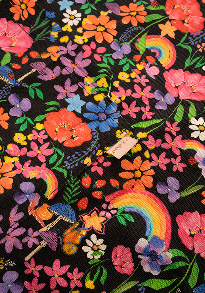 Second angle of Garden Rainbow Print Popsy Apron