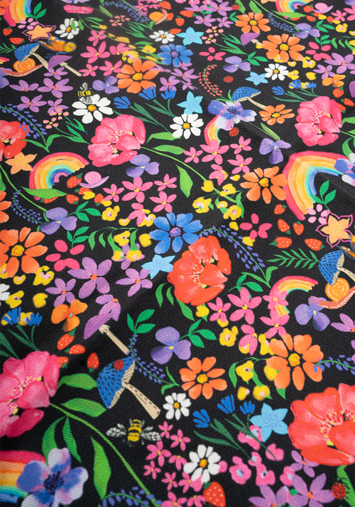 Third angle of Garden Rainbow Print Popsy Tea Towel