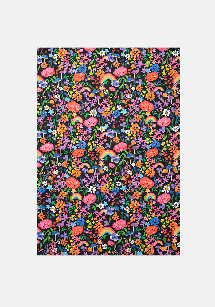 Fourth angle of Garden Rainbow Print Popsy Tea Towel