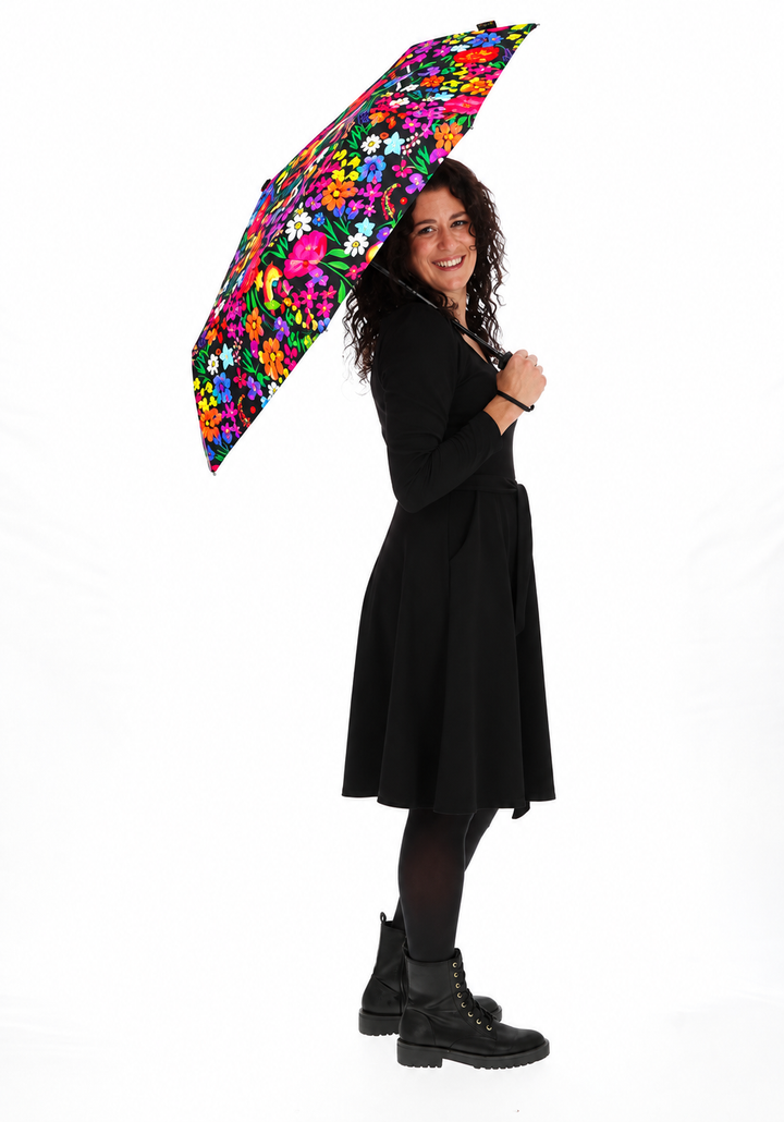Garden Rainbow Floral Print Umbrella