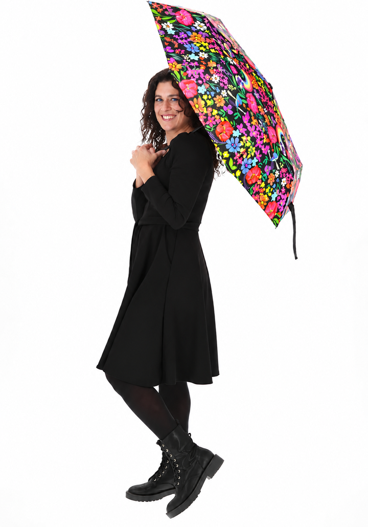 Garden Rainbow Floral Print Umbrella
