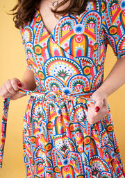 Gatsby Hand Painted Deco Print Midaxi Dress