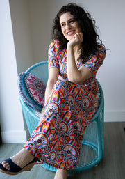 Gatsby Hand Painted Deco Print Midaxi Dress
