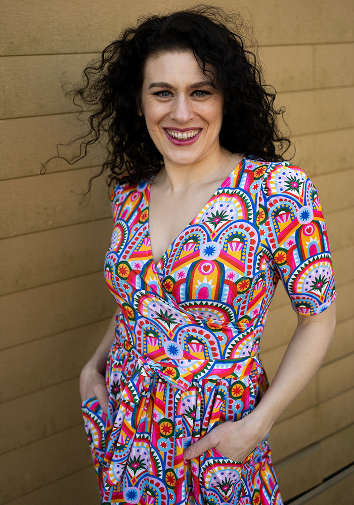 Gatsby Hand Painted Deco Print Midaxi Dress