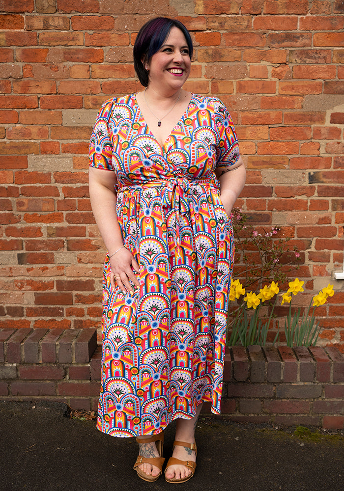 Gatsby Hand Painted Deco Print Midaxi Dress