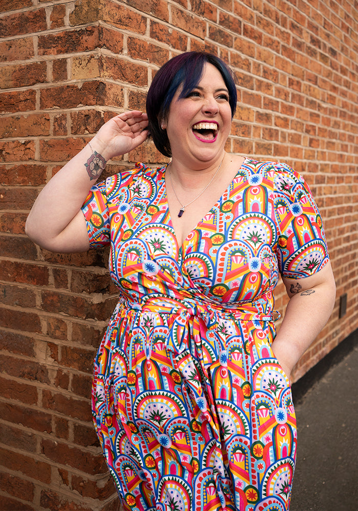 Gatsby Hand Painted Deco Print Midaxi Dress