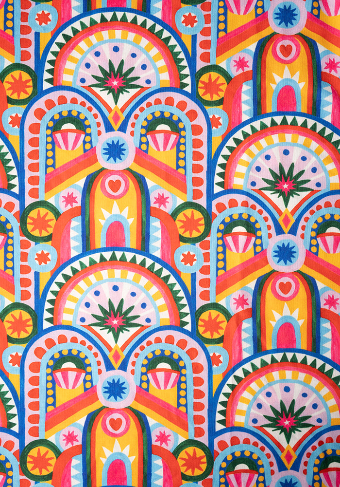 Gatsby Hand Painted Deco Print Midaxi Dress