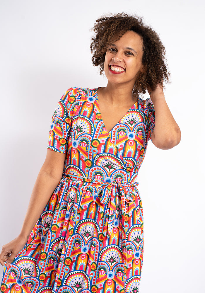 Gatsby Hand Painted Deco Print Midaxi Dress