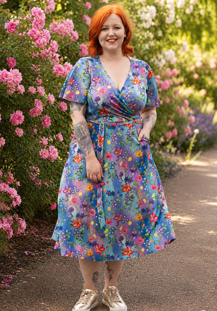 Gayle Floral Ombre Print Midi Dress