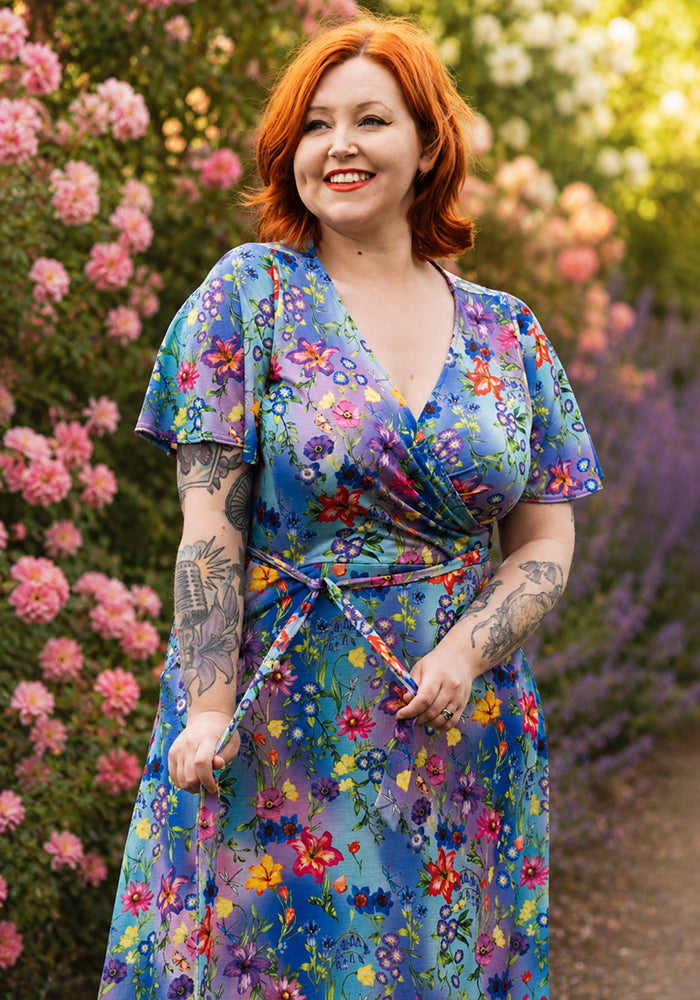 Gayle Floral Ombre Print Midi Dress