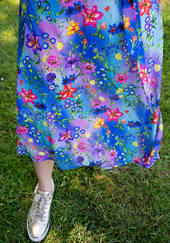Gayle Floral Ombre Print Midi Dress