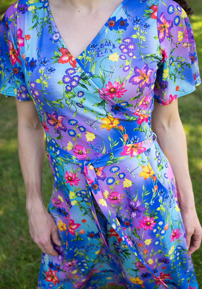 Gayle Floral Ombre Print Midi Dress