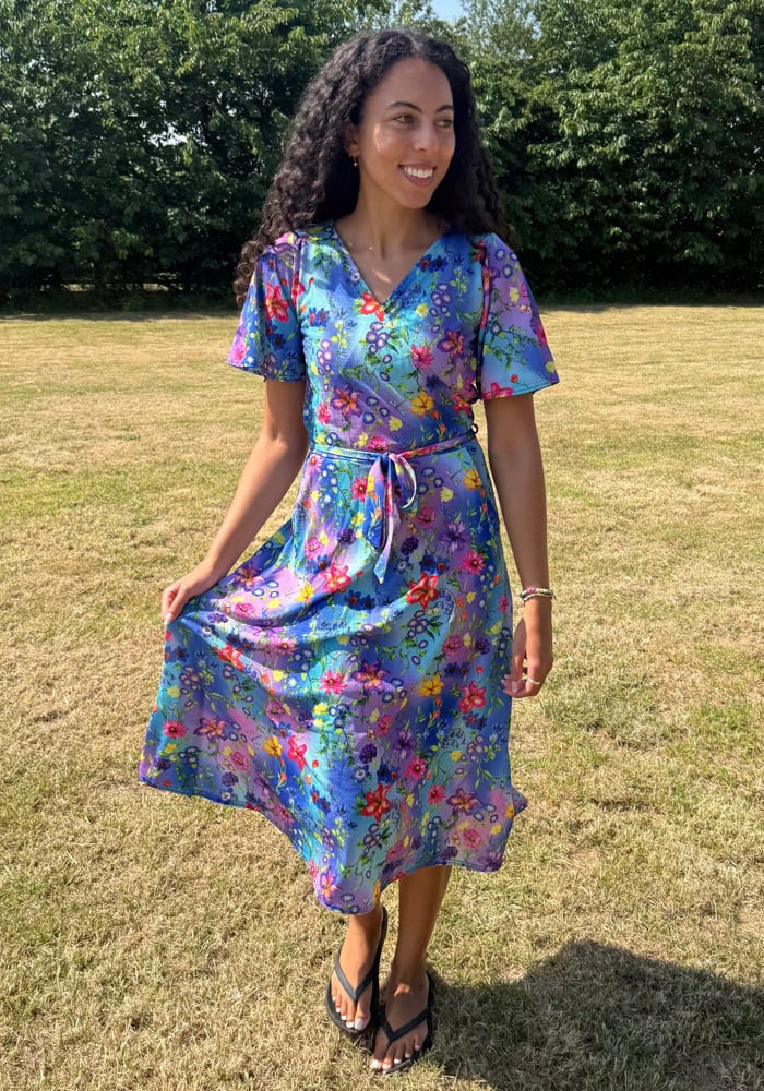 Gayle Floral Ombre Print Midi Dress