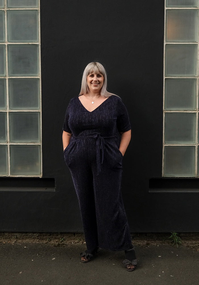 Eleventh angle of Gem Sparkle Culotte Leg Jumpsuit