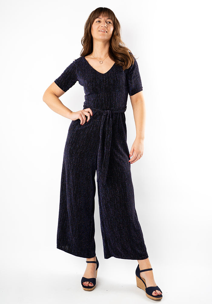 Third angle of Gem Sparkle Culotte Leg Jumpsuit