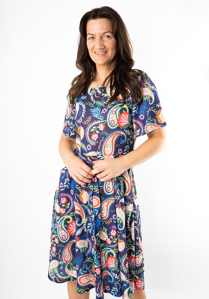 Georgianna Large Paisley Print Dress