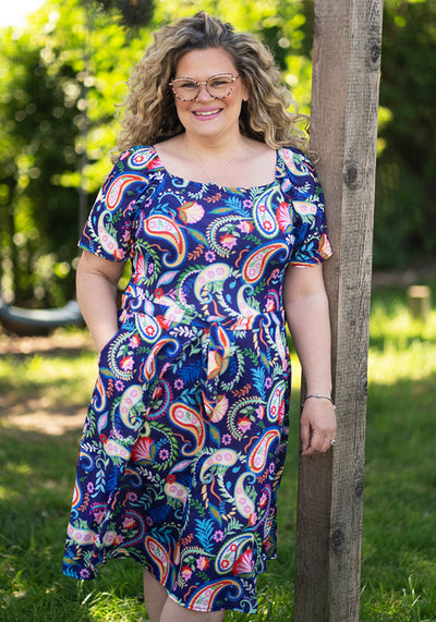 Georgianna Large Paisley Print Dress