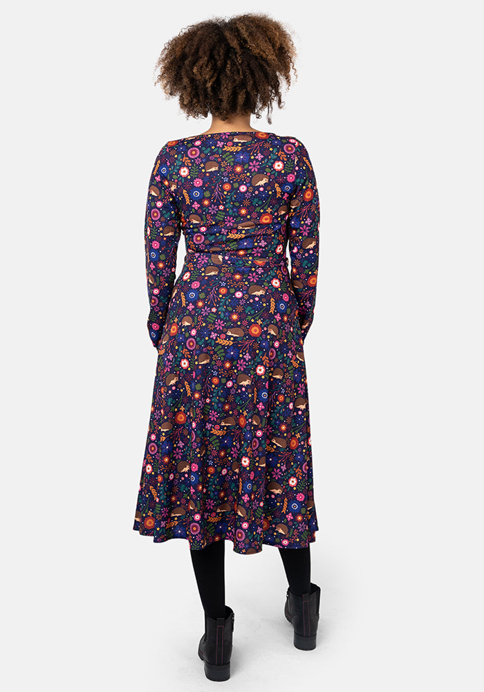 Gertie Hidden Hedgehog Print Midi Dress