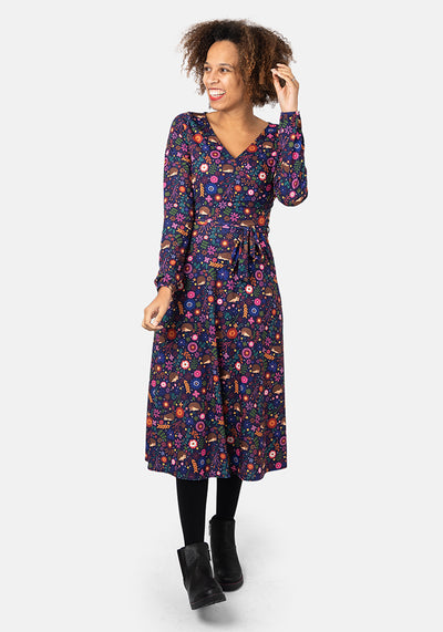Gertie Hidden Hedgehog Print Midi Dress