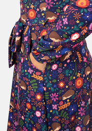 Gertie Hidden Hedgehog Print Midi Dress