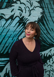 Glam Black & Purple Stripe Sparkle Maxi Dress