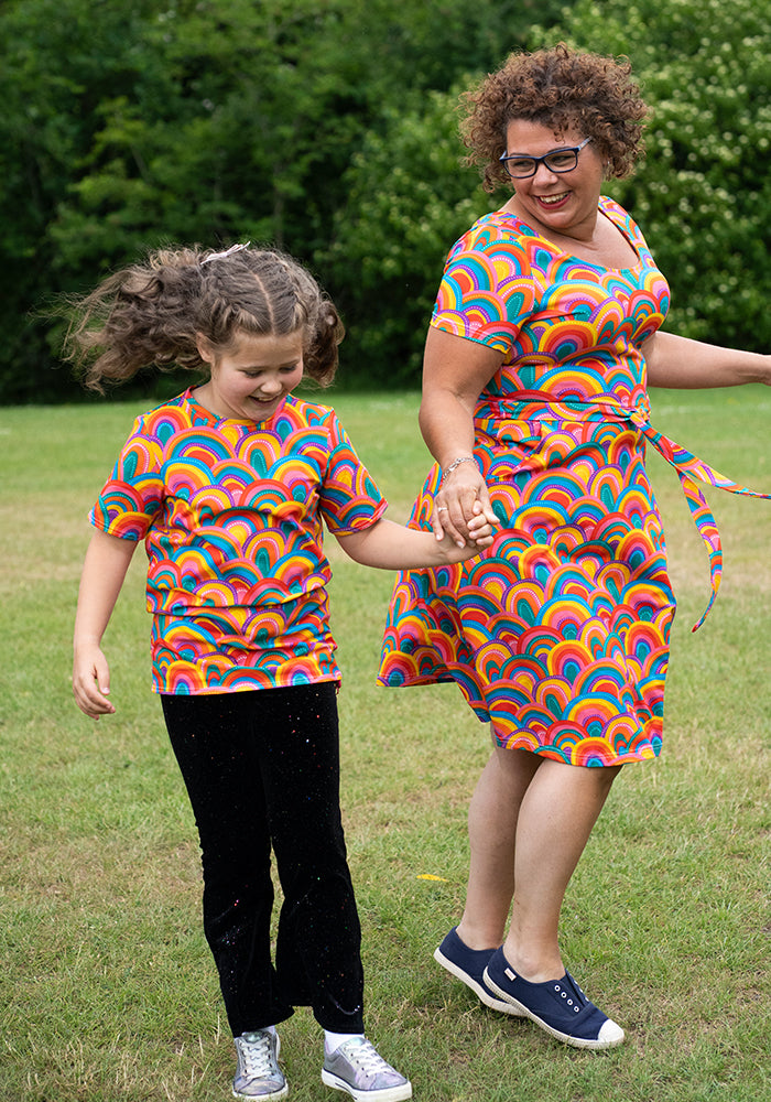 Children's Colourful Rainbow Print Cotton T-Shirt (Glenda)