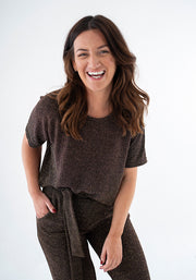 Sitara Gold Sparkle Raglan Sleeve Top