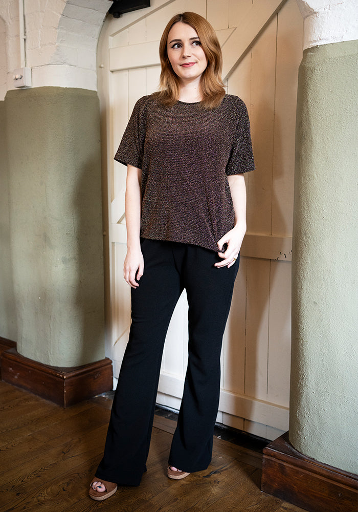 Sitara Gold Sparkle Raglan Sleeve Top