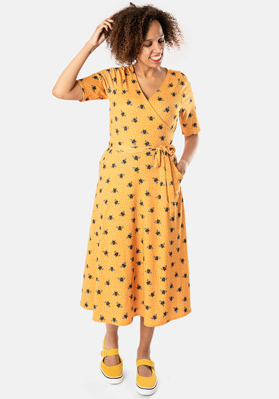 Goldie Bee Print Midi Dress