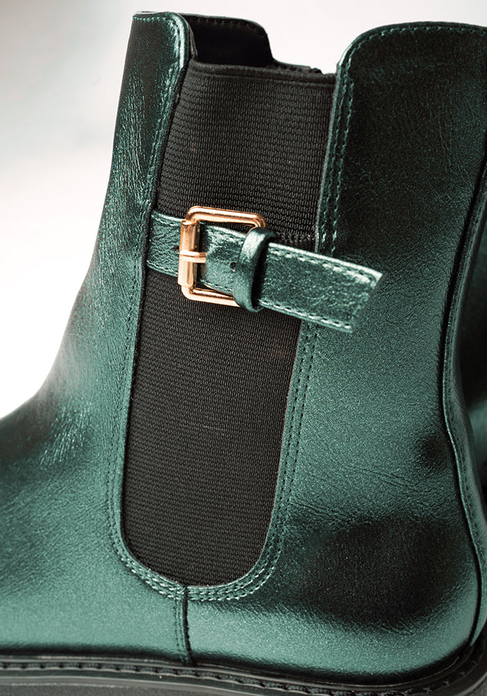 Metallic Green Chelsea Boot