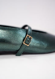 Green Metallic Ballet Pump