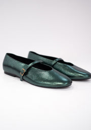 Green Metallic Ballet Pump