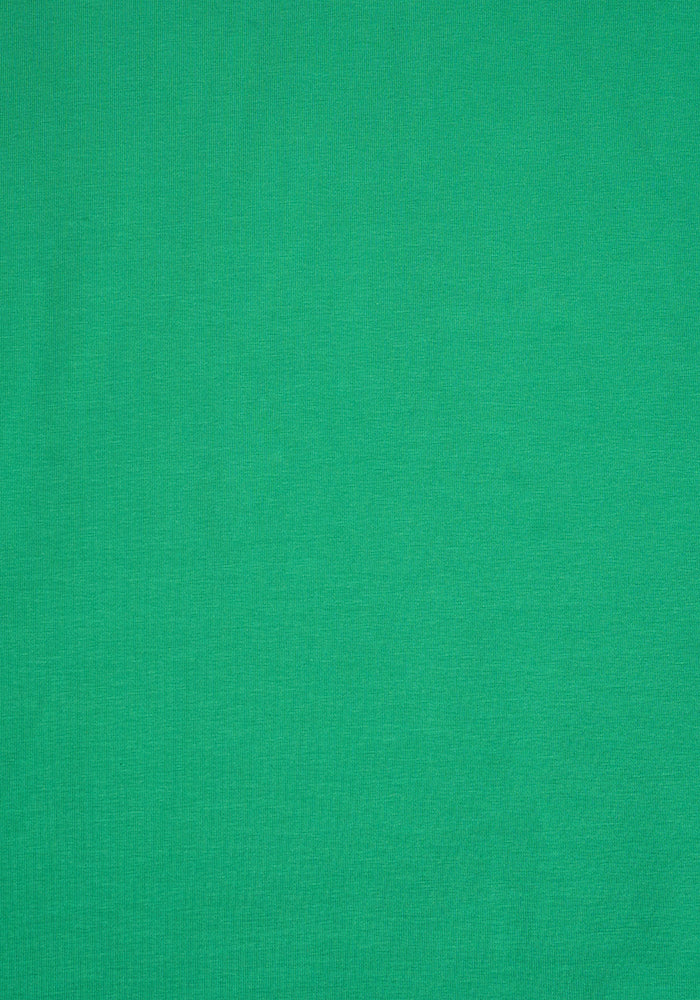 Second angle of Tropical Green Extended Shoulder V-Neck Cotton Top