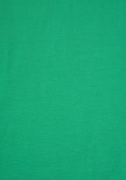 Tropical Green Extended Shoulder V-Neck Cotton Top