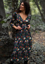 Sinclair Green Spell Caster Print Cotton Midi Dress