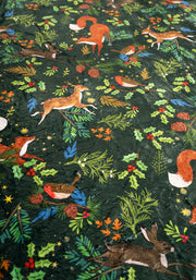 Pop-under Winter Woodland Print Plush Blanket