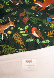 Pop-under Winter Woodland Print Plush Blanket