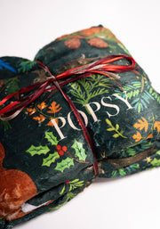 Pop-under Winter Woodland Print Plush Blanket