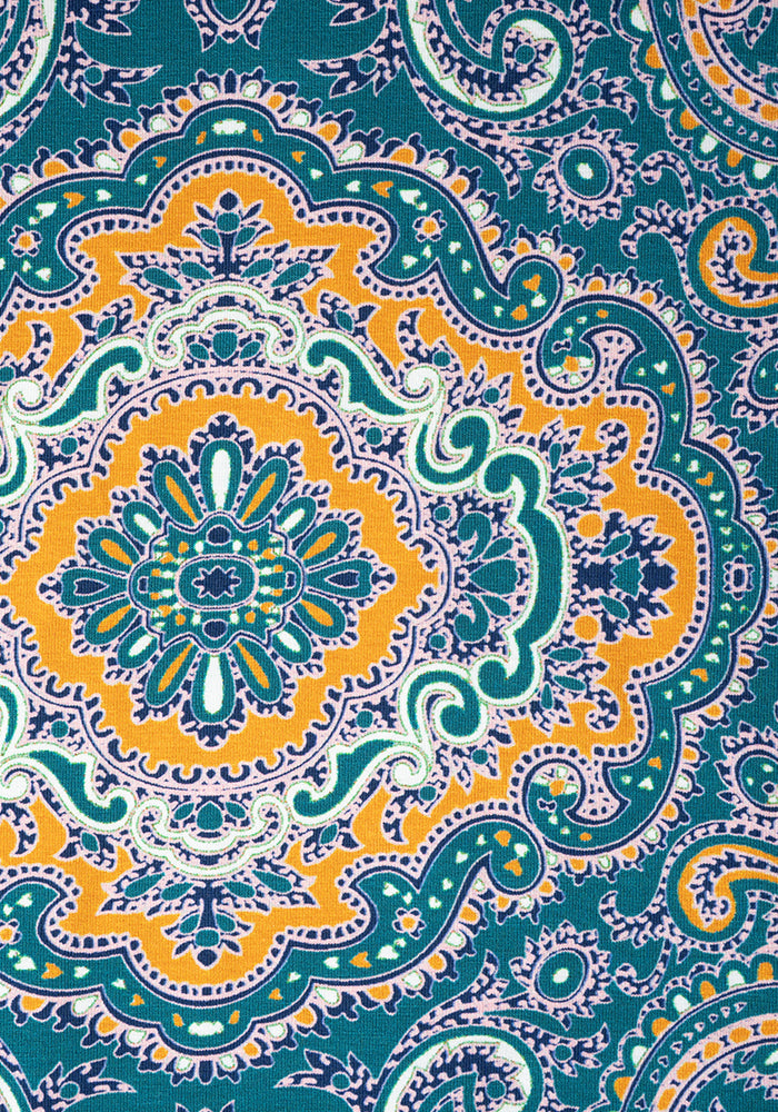 Second angle of Greer Paisley Tile Print Cotton Midaxi Dress