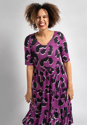 Gretchen Large Animal Print Tiered Hem Dress