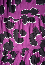 Gretchen Large Animal Print Tiered Hem Dress