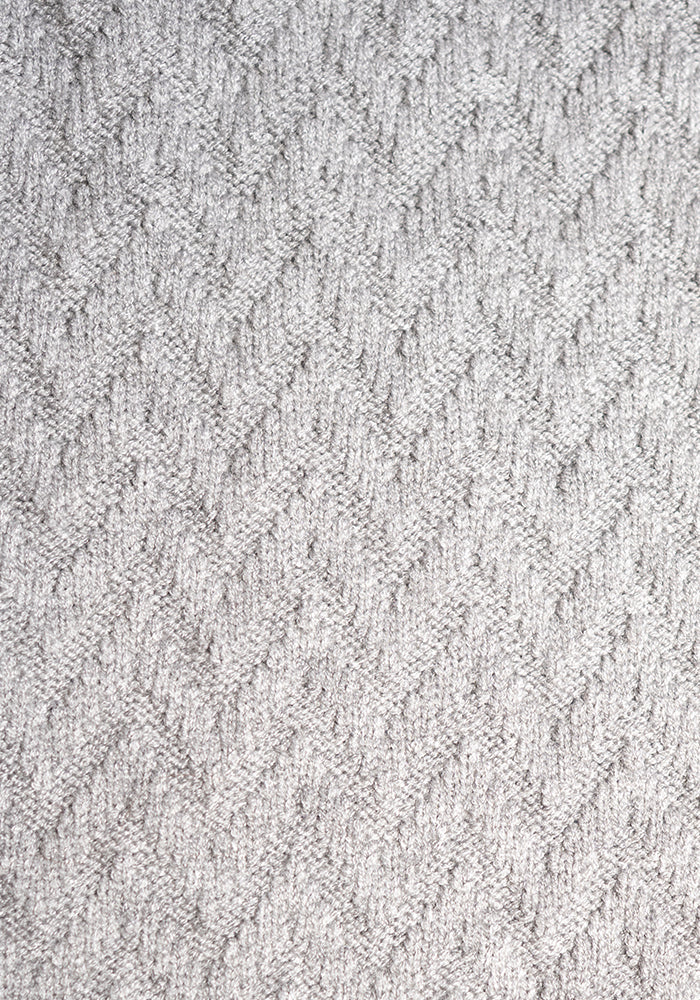 Second angle of Grey Chevron Knit Cardigan, grey Chevron Knit Cardigan An effortless layer that goes with everything.