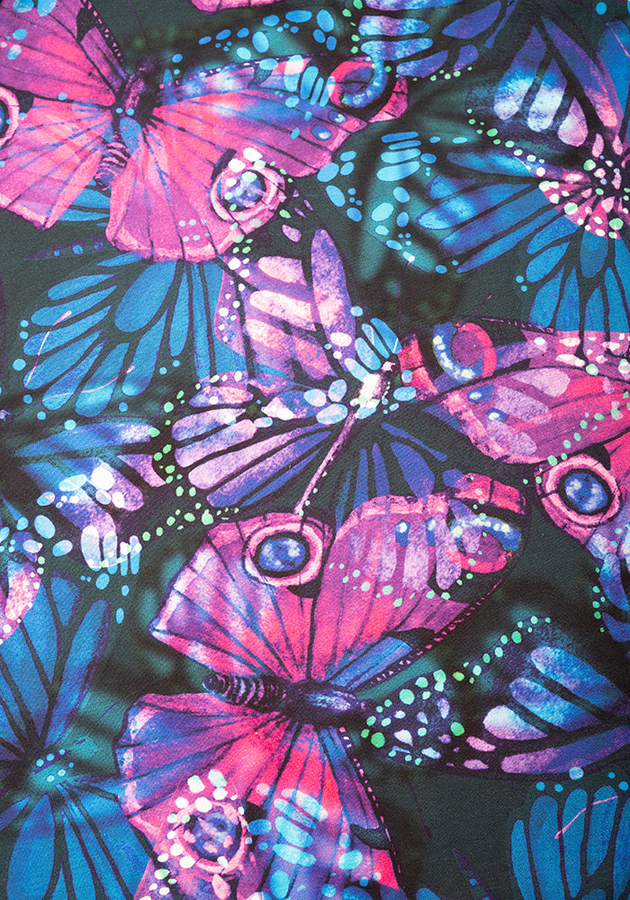 Griana Butterfly Print Cotton Midi Dress
