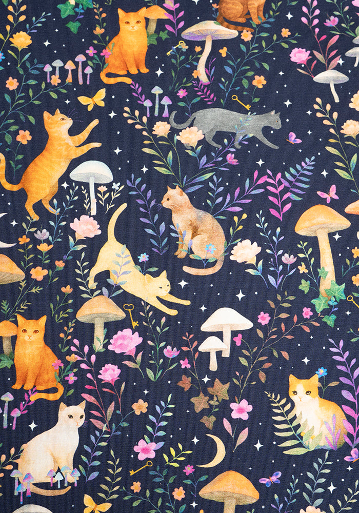 Second angle of Gurshan Mystical Cat Print Cotton Dress