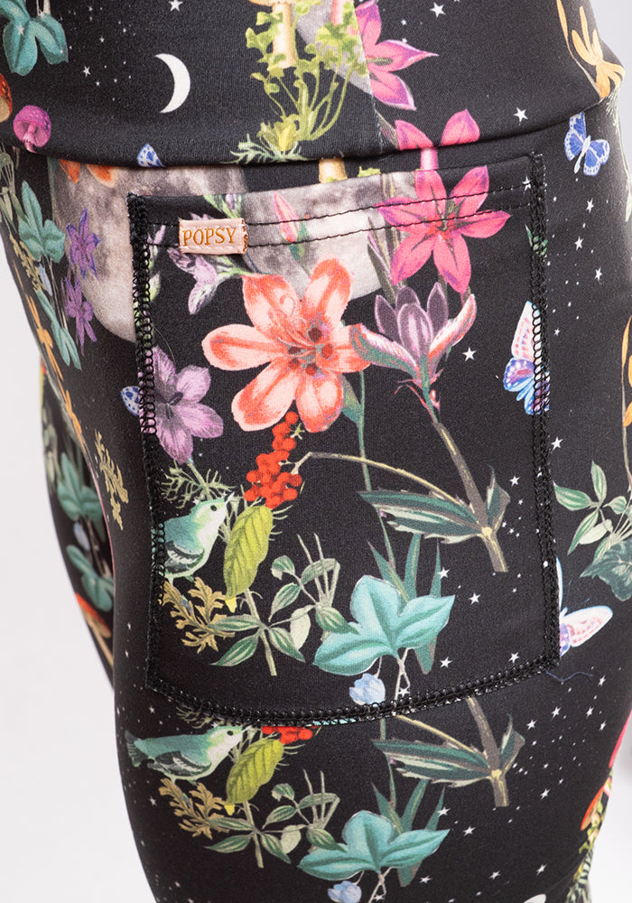Second angle of Heath Midnight Botanical Print Leggings
